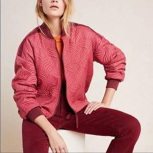 Anthropologie jacket, size Medium. Quilted. Lightweight. Raspberry pink.